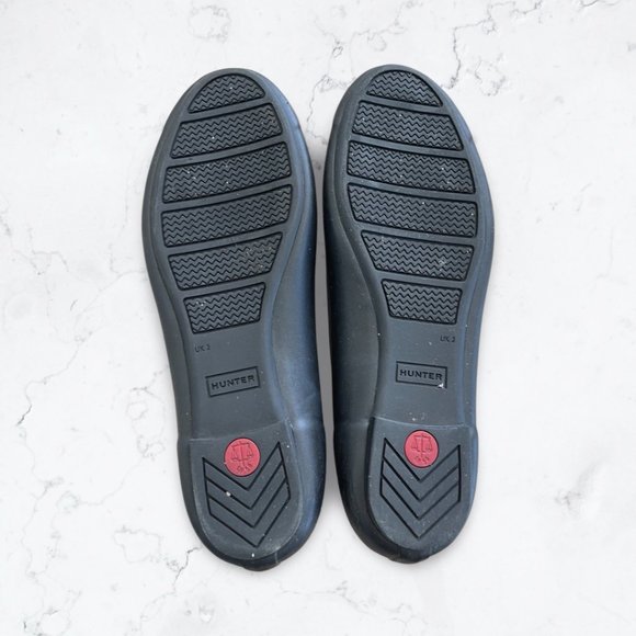 Hunter Womens Tour Black Rubber Ballet Flats US 5.5 - Picture 6 of 10